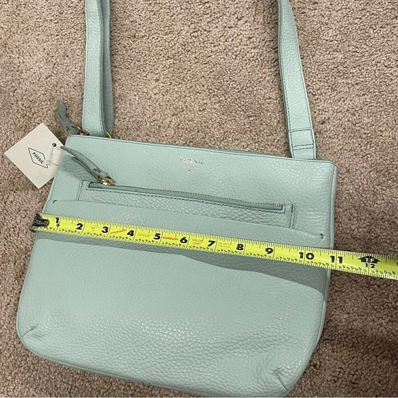 NWT FOSSIL FOSSIL Tessa Misty Jade Leather Cowhide Crossbody Bag - Picture 11 of 13